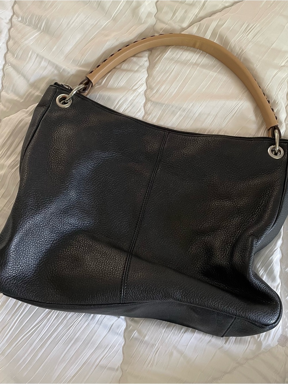 Calvin Klein Black Women’s Hobo Bag with Tan Handle